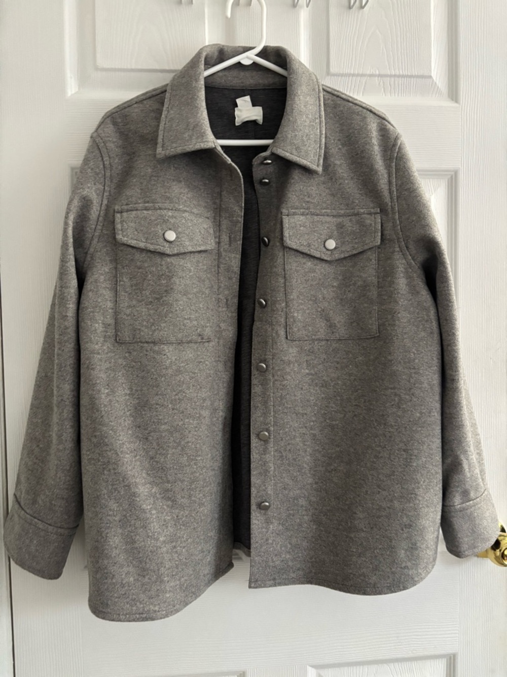 H&M Grey Wool-Blend Button Front Jacket